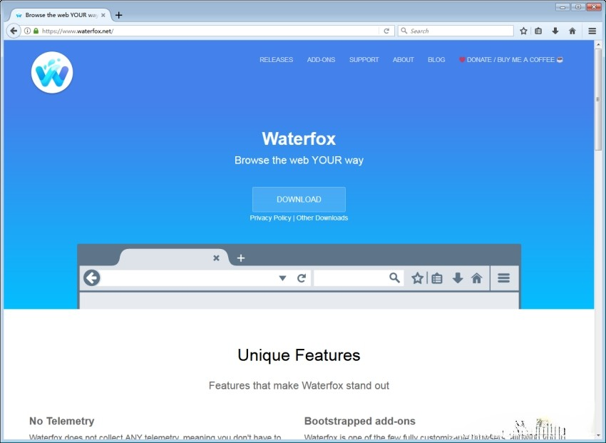 Waterfox_vG5.1.0官方版 水狐浏览器-网盘下载